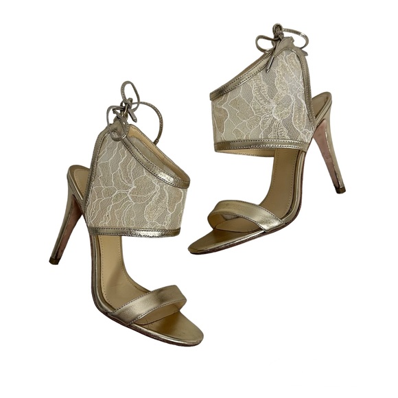 Ivanka Trump Daza Gold Multi Fabric Heels - Picture 6 of 11